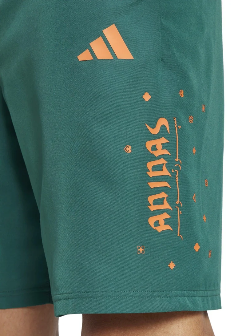 adidas شورت تدريب أخضر رجالي مقاس