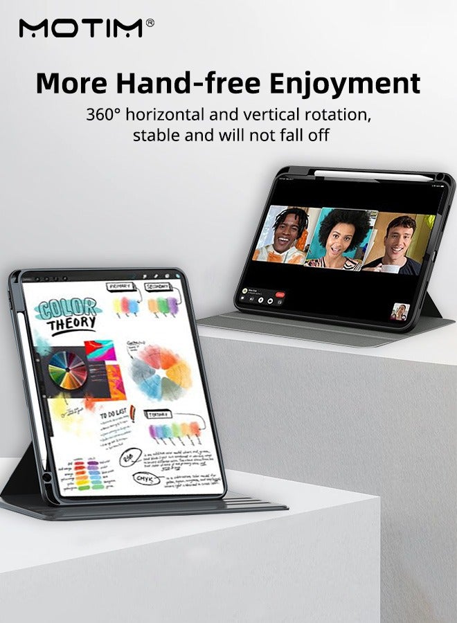 Motim iPad mini 7/6 Rotating Case with Pencil Holder, iPad mini 7/6 Cover (2024/2021), 360 Degree Rotation Protective Stand Cover Clear Hard Back Cover, Auto Wake/Sleep Function - Image 4