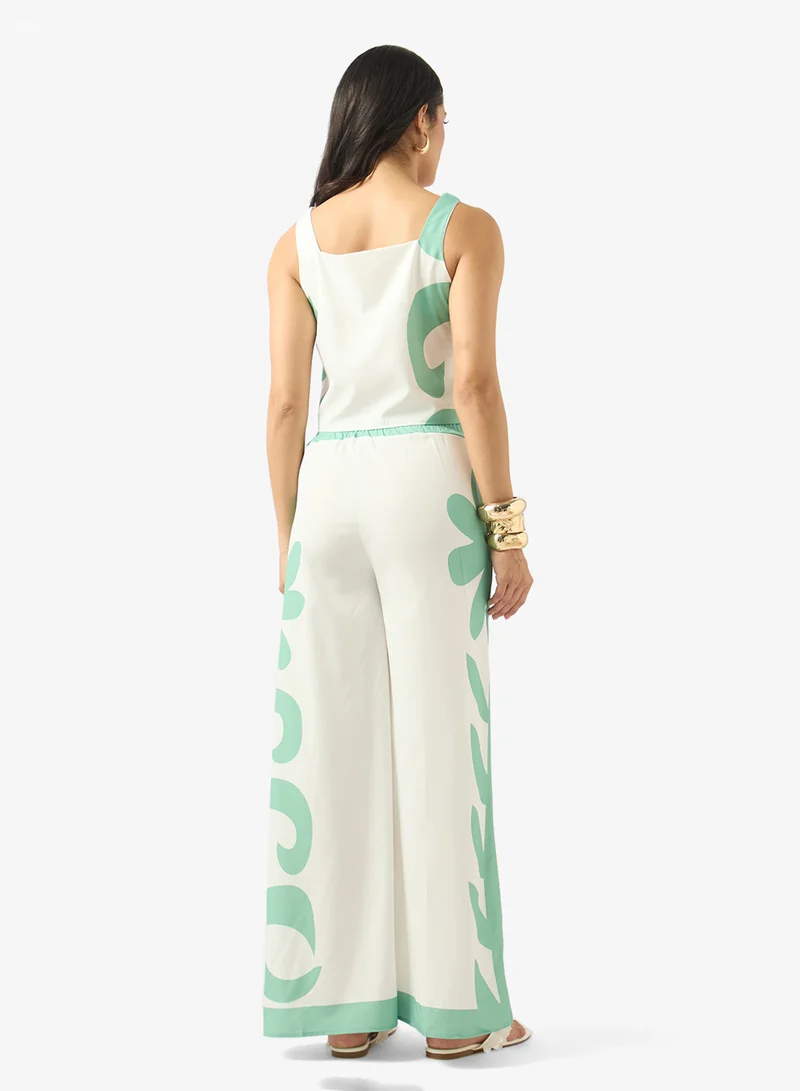 سولايرا Monochrome Beach Top & pant Set