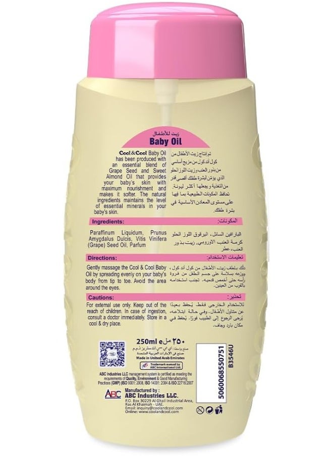 Cool & Cool Enriched With Vitamin E and Grape Seed Baby Oil For Gentle Hydration 250ML - Paraben Free  - Image 5
