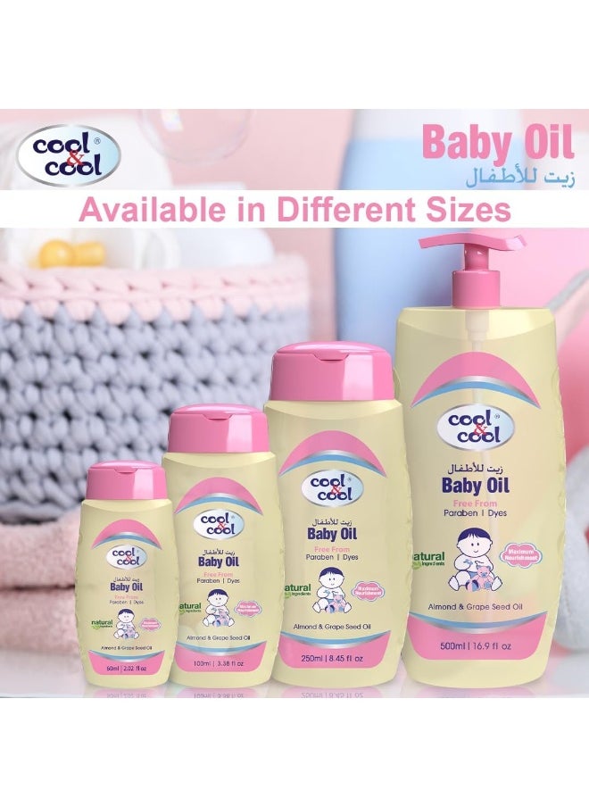 Cool & Cool - Enriched With Vitamin E and Grape Seed Baby Oil For Gentle Hydration 250ML - Paraben Free - Image 1
