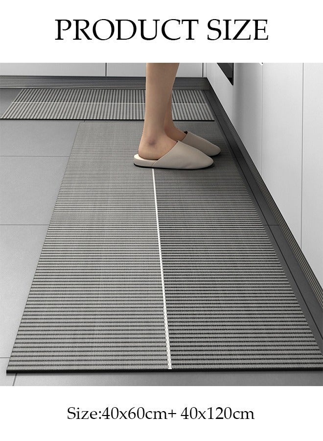 DUNISO Diatom Mud Bath Mat Set Bathroom Kitchen Rug Mat Extra Soft and Absorbent Bath Rugs Non-Slip Quick Drying Floor Bath Tub Mat for Bathroom Floor Tub and Shower 40*60cm/40*120cm - Image 4