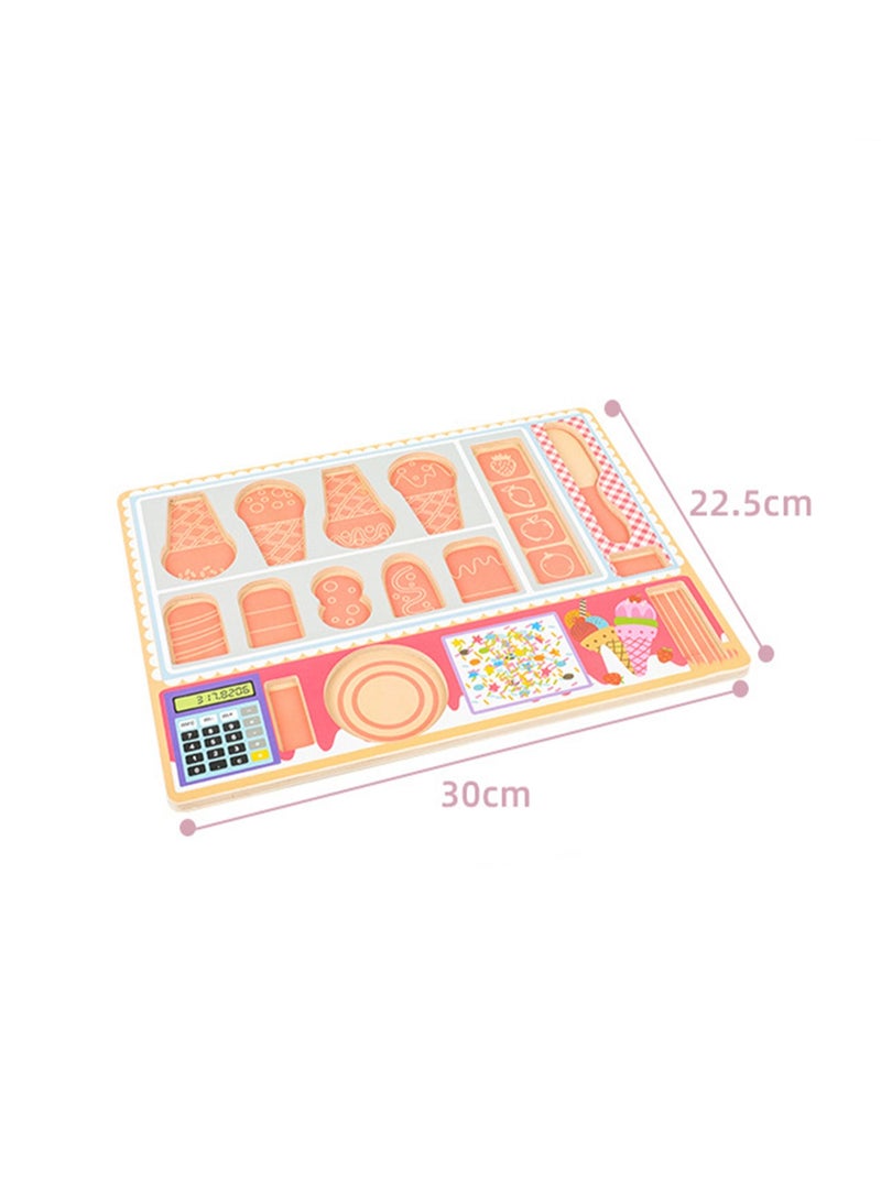 مجموعة ألعاب تعليمية لمطبخ محاكاة خشبية للأطفال (مزيج متجر الفاكهة) - Image 3