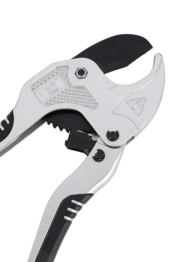 LAWAZIM Pipe Cutter - Silver - Plastic PVC PP PE PPR Rubber Tubes and Hoses Cutting Tool with Tail Lock and 42mm Capacity Adjustable Jaw - Ideal for Electricians DIY Home Repair, plumbing, Automotive  - Image 2