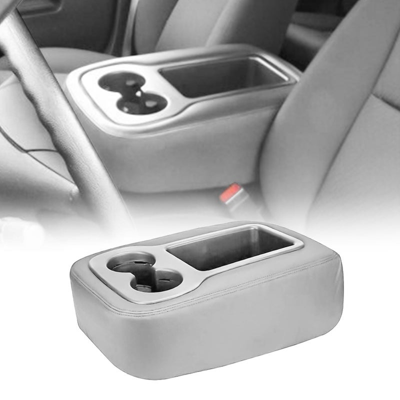 FZJDSD Light Gray Jump Seat Armrest Center Console Cover with Zipper Design Compatible with Chevy Silverado Tahoe Avalanche Suburban GMC Sierra Yukon Yukon XL 2007 2008 2009 2010 2011 2012 2013 2014