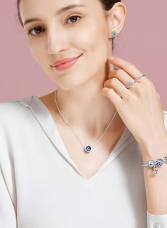 Chomel Cubic Zirconia Women's Ocean Heart Classic Fashion 925 Silver Necklace ZT0139 - Image 5