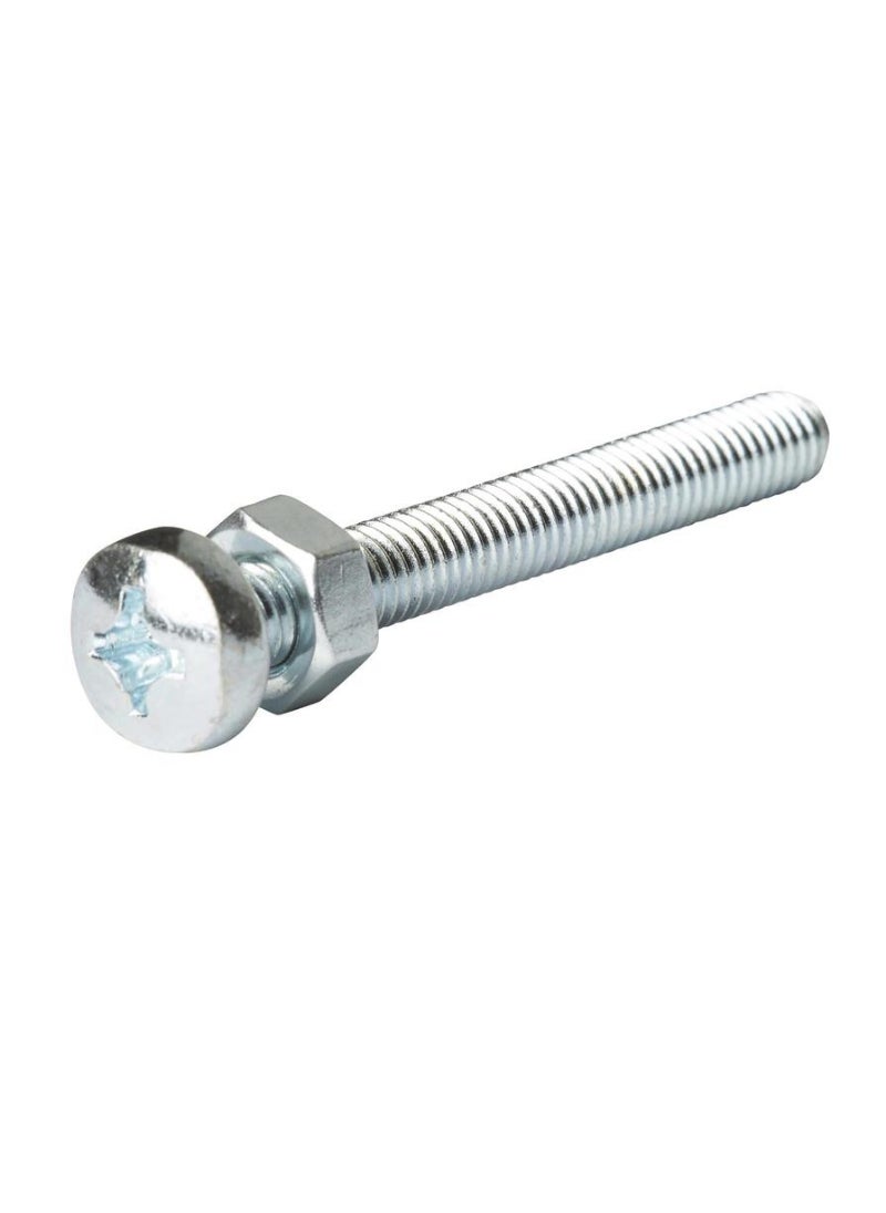 ACE Zinc-Plated Carbon Steel Machine Screw And Nut Pack M5 x 50mm 20Pcs 