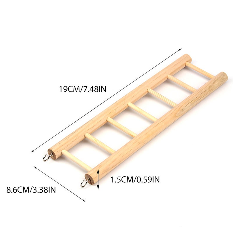 2pcs Parrot Bird Mini Wood Ladder Squirrel Hamster Climbing Ladder Funny Small Pet Playing Toy (Six Ladders) - Image 1