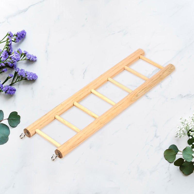 2pcs Parrot Bird Mini Wood Ladder Squirrel Hamster Climbing Ladder Funny Small Pet Playing Toy (Six Ladders) - Image 2
