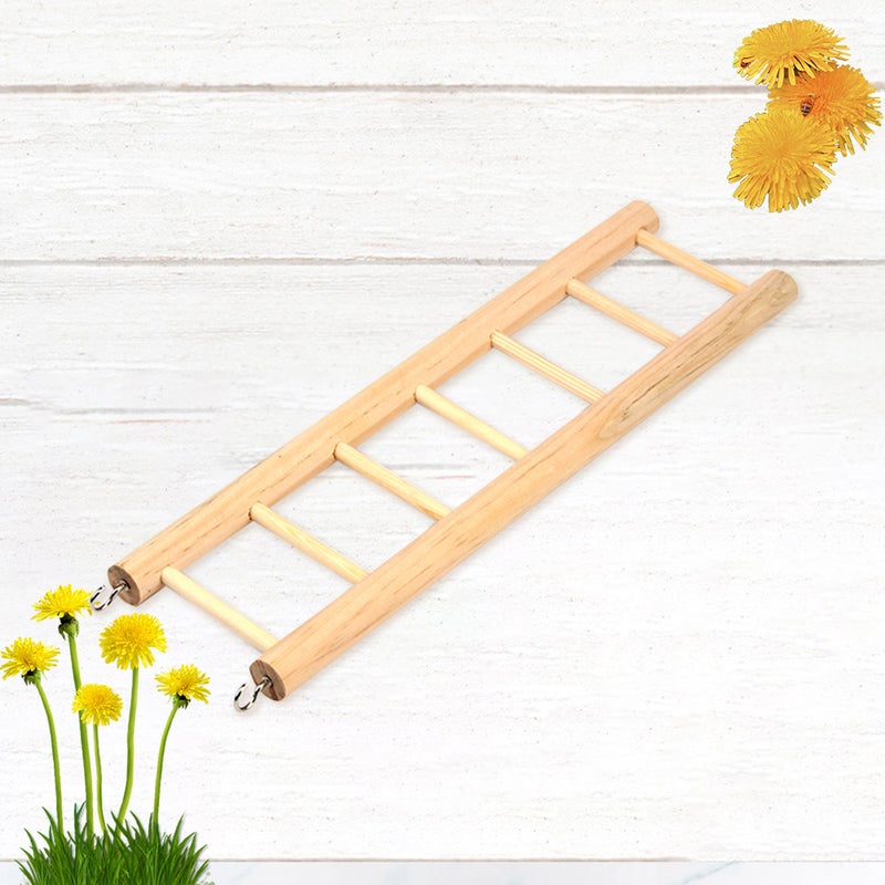 2pcs Parrot Bird Mini Wood Ladder Squirrel Hamster Climbing Ladder Funny Small Pet Playing Toy (Six Ladders) - Image 5