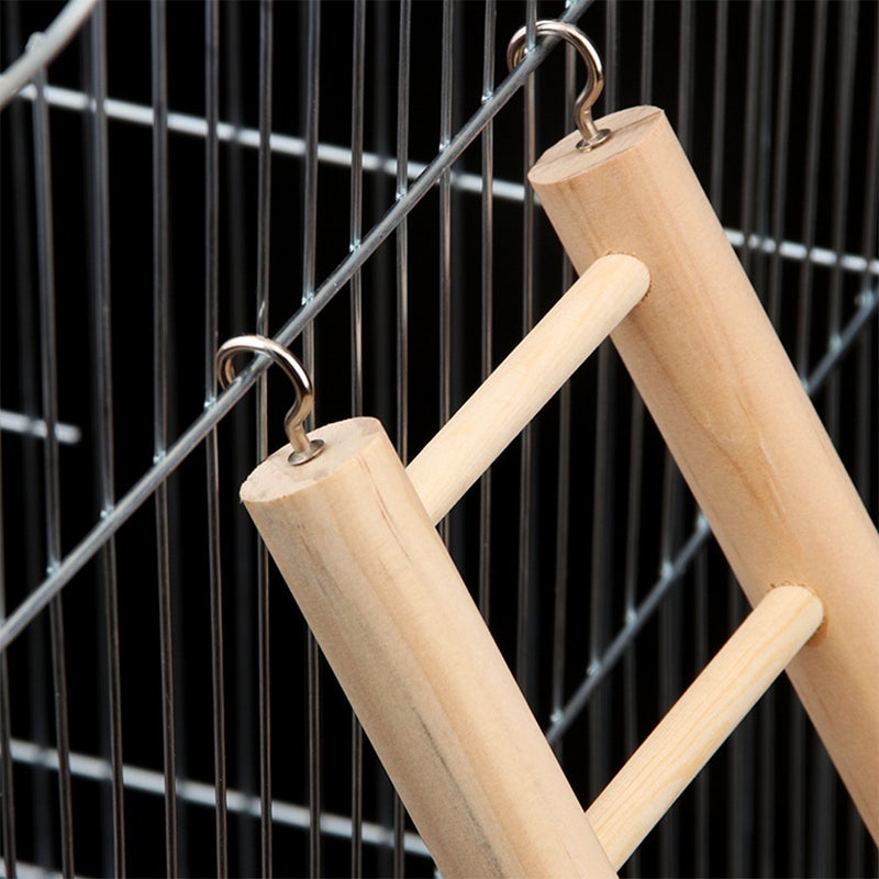 2pcs Parrot Bird Mini Wood Ladder Squirrel Hamster Climbing Ladder Funny Small Pet Playing Toy (Six Ladders) - Image 3