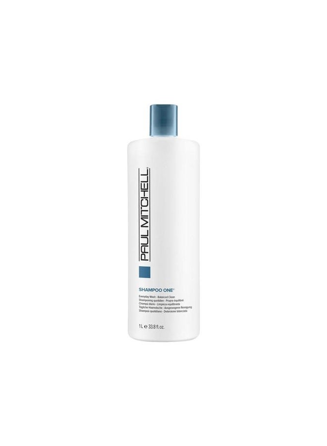 Paul Mitchell Shampoo One, Cleanses + Balances Moisture, For All Hair Types, 33.8 fl. oz. - Image 1