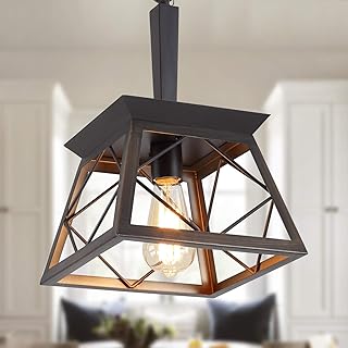 QS Q&S Farmhouse Pendant Light Fixture,Vintage Pendant Light Chandelier,Industrial Hanging Lighting,Wrought - Image 1