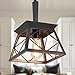 QS Q&S Farmhouse Pendant Light Fixture,Vintage Pendant Light Chandelier,Industrial Hanging Lighting,Wrought - Image 2