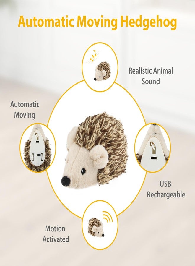 Gigwi Interactive Moving Cat Toy, Automatic Squeaky Cat Toy Hedgehog Design for Indoor Self Play, Upgraded 500mAh USB Rechargeable Electronic Pet Chase Toy for Exercise - Image 2