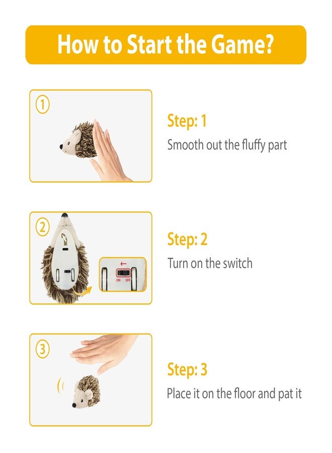 Gigwi Interactive Moving Cat Toy, Automatic Squeaky Cat Toy Hedgehog Design for Indoor Self Play, Upgraded 500mAh USB Rechargeable Electronic Pet Chase Toy for Exercise - Image 3
