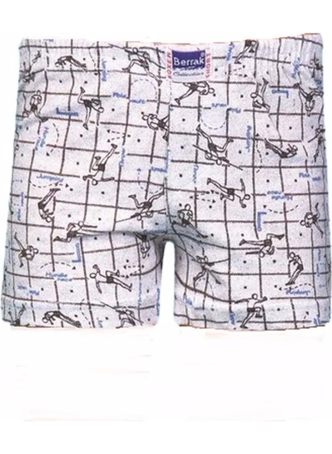 Berrak Boy's Combed Cotton Patterned Boxer 6 PCS-1554