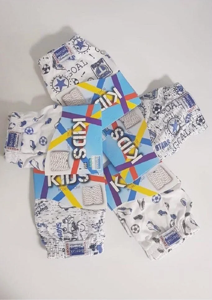 بيراك Boy's Combed Cotton Patterned Boxer 6 PCS-1554