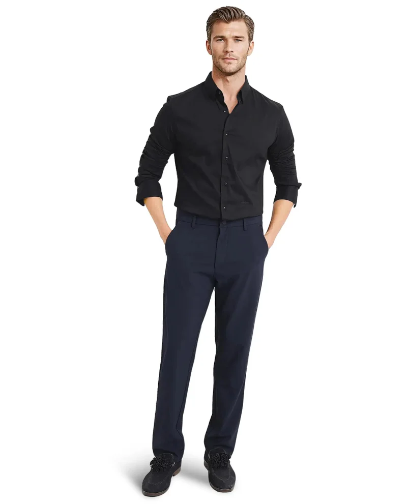 Rare Rabbit Rare Rabbit Men Mawz Black Cotton Polyester Fabric Full Sleeve Regular Fit Plain Twill Shirt