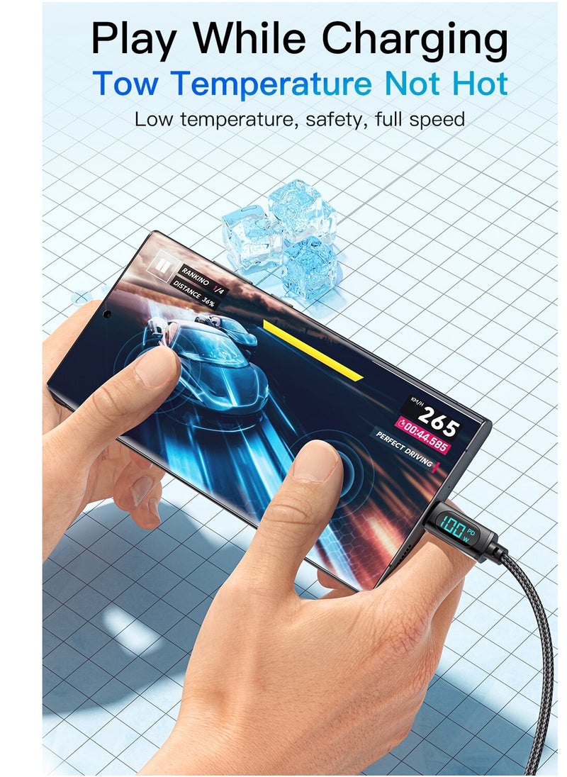 ESSAGER Ultra-Durable High Speed Charging 100W 7A And Syncing Data Display screen USB to USB-C Cable  - Image 4