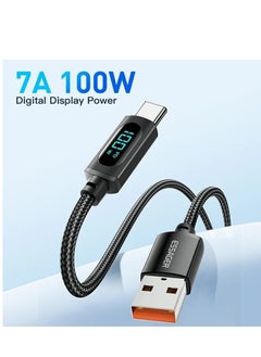 ESSAGER Ultra-Durable High Speed Charging 100W 7A And Syncing Data Display screen USB to USB-C Cable  - Image 2