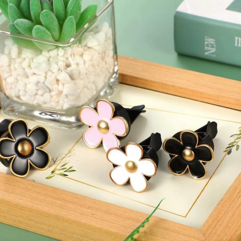 Car Air Vent Perfume Clip Alloy Daisy Flower Set - Image 4