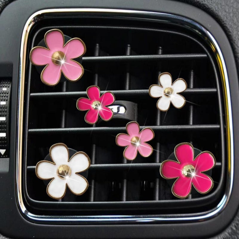 Car Air Vent Perfume Clip Alloy Daisy Flower Set - Image 2
