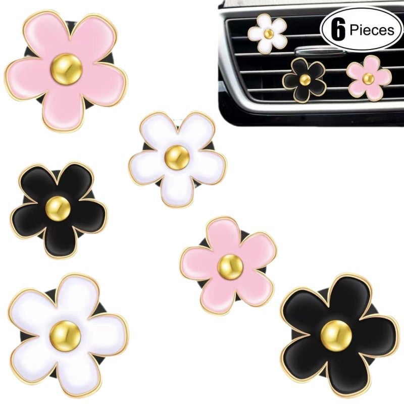 Car Air Vent Perfume Clip Alloy Daisy Flower Set - Image 5