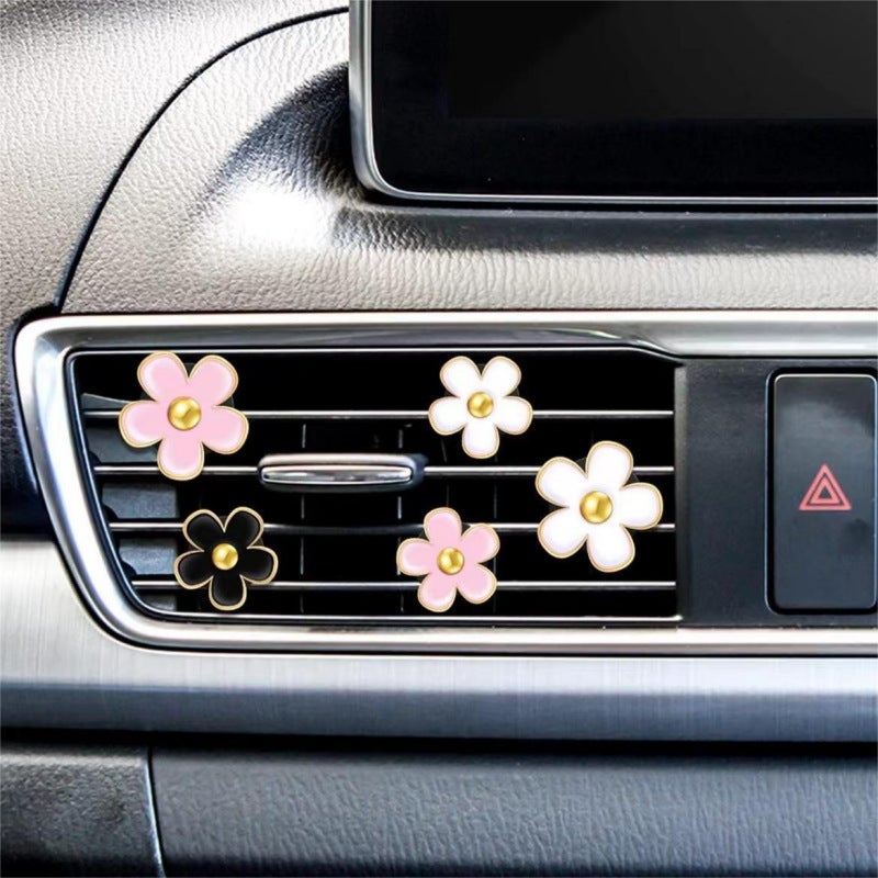 Car Air Vent Perfume Clip Alloy Daisy Flower Set - Image 3
