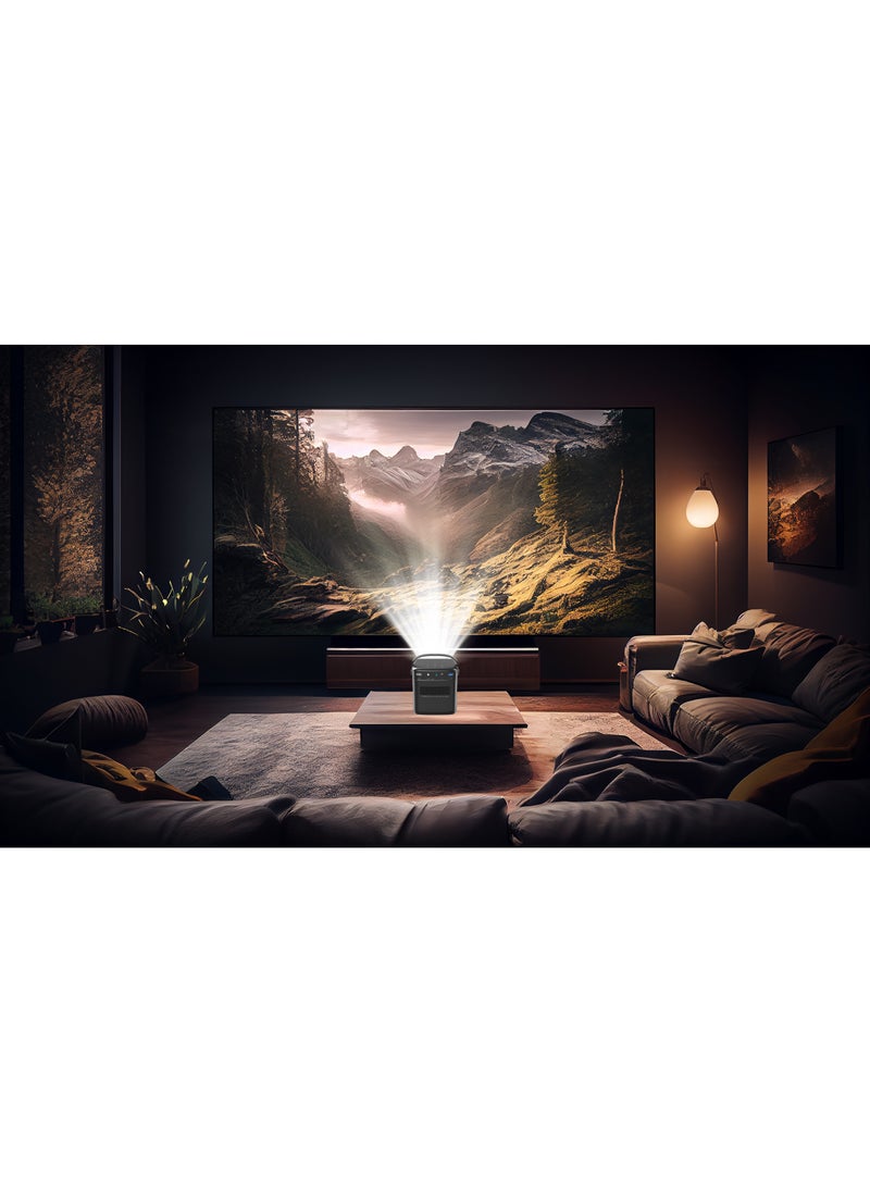 Powerology - Starbeam 100" Google DLP Projector Full HD / Projector DLP Haute Resolution / Android 9 with Official Google TV Operating System / Laser Auto-Focus / Versatile 3D Playback - Black - Image 1