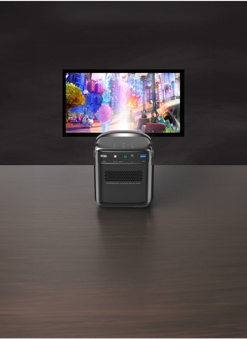 Powerology - Starbeam 100" Google DLP Projector Full HD / Projector DLP Haute Resolution / Android 9 with Official Google TV Operating System / Laser Auto-Focus / Versatile 3D Playback - Black - Image 1