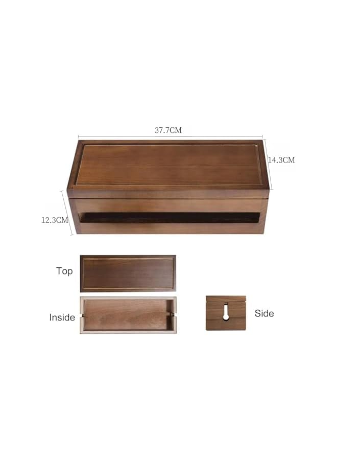 promass Cable Management Box Wooden Cord Organizer Box for Extension Cord Power Stripe Surge Protector Wire Management Concealer Organizer for Desktop Home Office Kitchen/coffee - Image 3