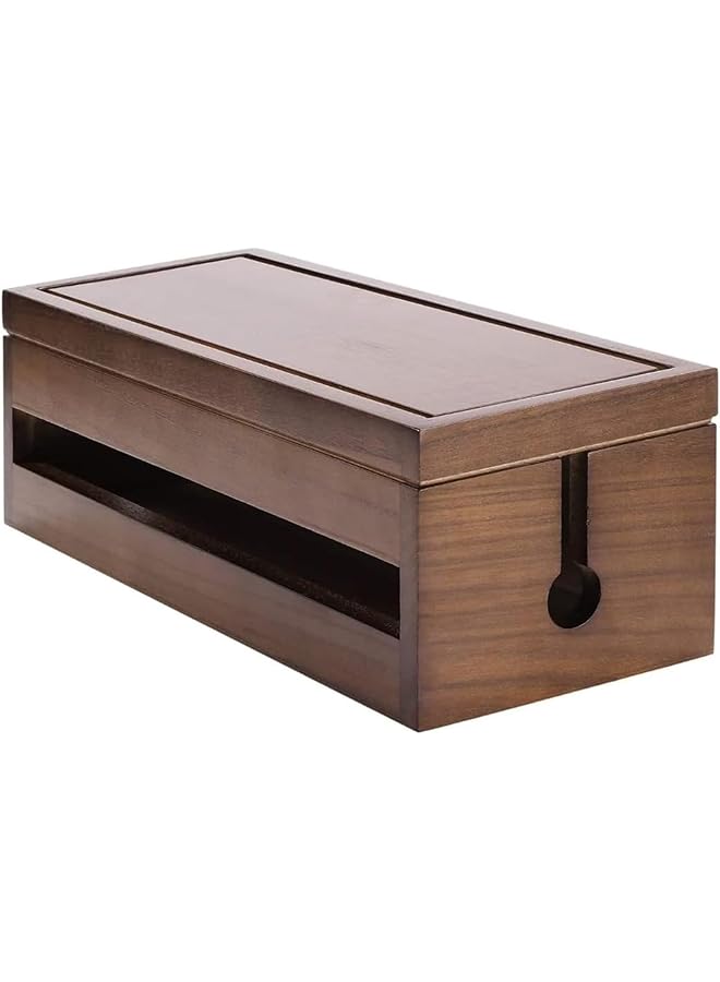 promass Cable Management Box Wooden Cord Organizer Box for Extension Cord Power Stripe Surge Protector Wire Management Concealer Organizer for Desktop Home Office Kitchen/coffee - Image 1