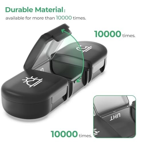 PULIV Weekly Pill Organizer 3 Times a Day, Portable Travel Pill Box 7 Day with Large Pill Containers, Light-Proof Pill Case for Vitamins, Medication, Supplements and Fish Oils (Black) - Image 5