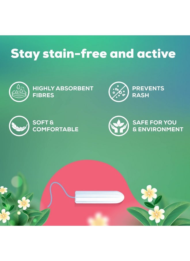 Evereve Tampons, For Regular Menstrual Flow, 20 Pcs, Super Absorption, Safe, Soft & Comfortable, Stain-Free Periods, Rash-Free, Prevents Odour, Fda Approved, Biodegradable  - Image 2