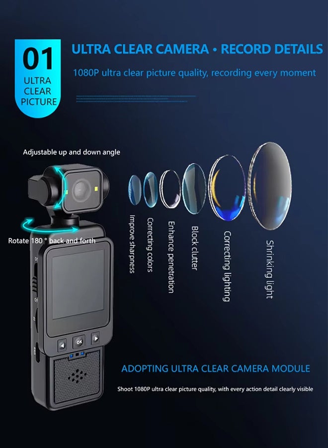 Generic FHD 1080P WiFi Outdoor Sports Digital Video Camera, Portable Mini DV Law Enforcement Recorder 360 Degree Rotating Lens, 128GB Card Included, for Travel and Hiking  - Image 3
