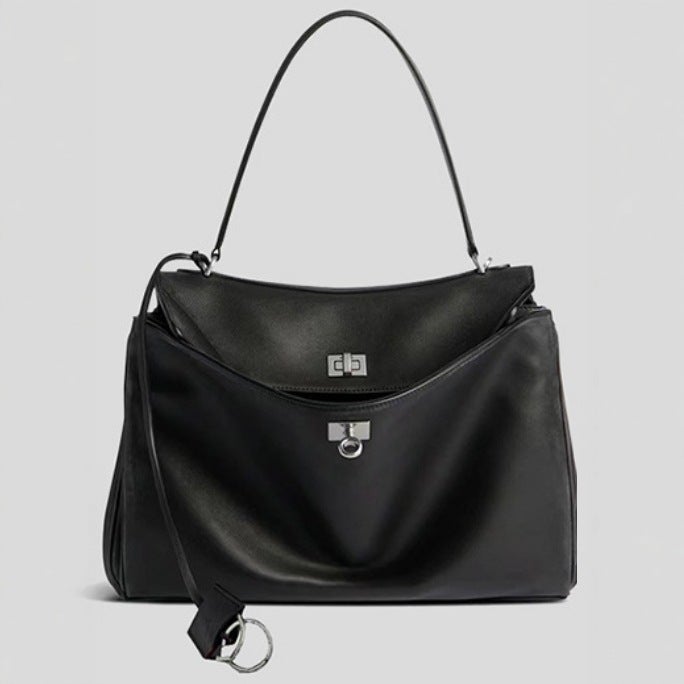 B Brand Rodeo Versatile High-End Genuine Leather Soft Cowhide Crocodile Pattern Underarm Kelly Bag Women'S Large Capacity Tote Bag Trendy - Image 2