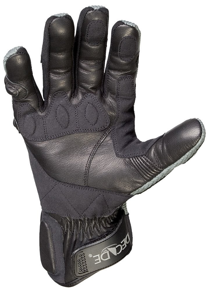 DECADE قفازات سباق موتورسبورت للشارع (أسود ورمادي، كبير/كبير جداً) - Image 3