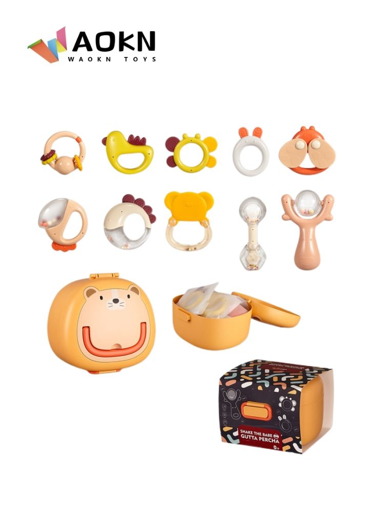 WAOKN Kids 10 Pieces Set With Storage Box Enlightenment Early Education Bell Ring Set Exercise Children Listening and Concentration 