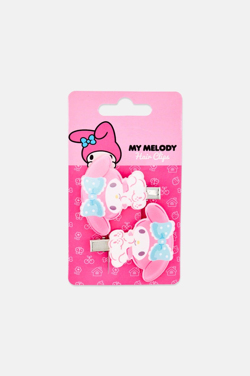 Sanrio Kids Girl 2 Pcs My Melody Hair Clips, Multicolor - Image 1