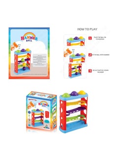 Manos Hammer Knock Ball Toy for Kids, 3 Track Colour Toy Pack of 1  - Image 4