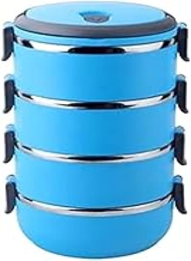 Generic 4 Tier Lunch Box Set- Blue