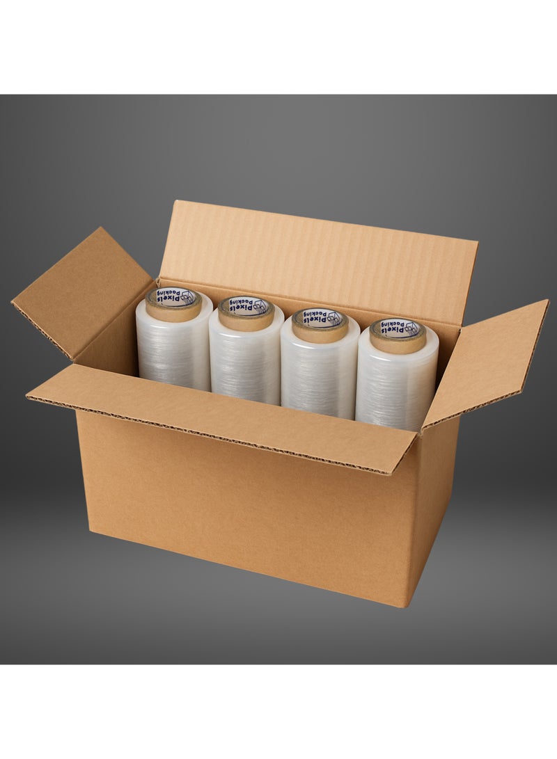 PixelsPackaging 4 Stretch Wrap Roll 2.5 Kg from Pixels Packaging, durable and strong, self-adhesive and water-resistant. - Image 1