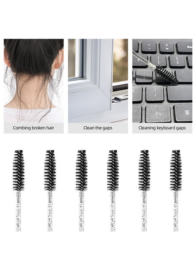 BELANO 50PCS Disposable Mascara & Eyebrow Wands with Crystal Handle – Soft Bendable Spoolies with Case for Eyelash Extensions, Brows & Cleaning - Image 3