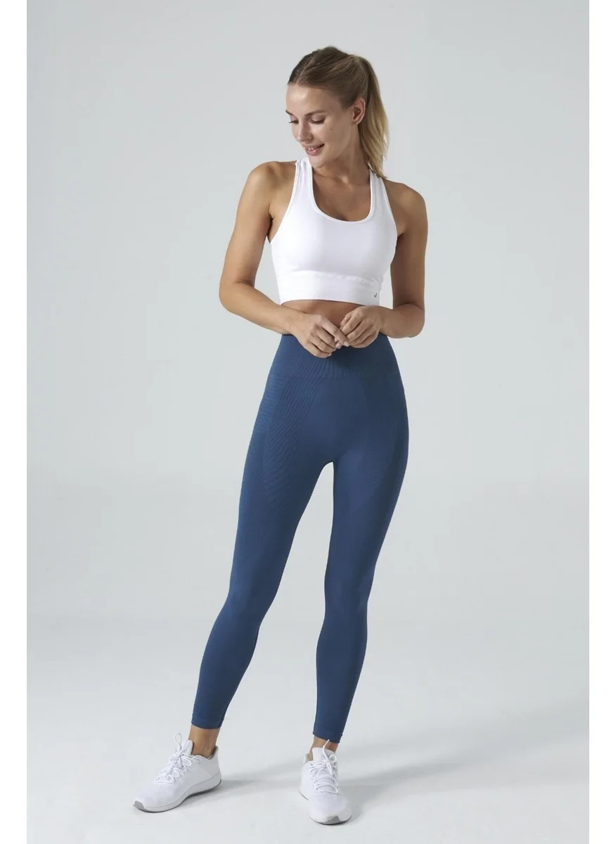 Jerf Gela High Waist, Stretchy and Gathering Sports Tights Natural Blue