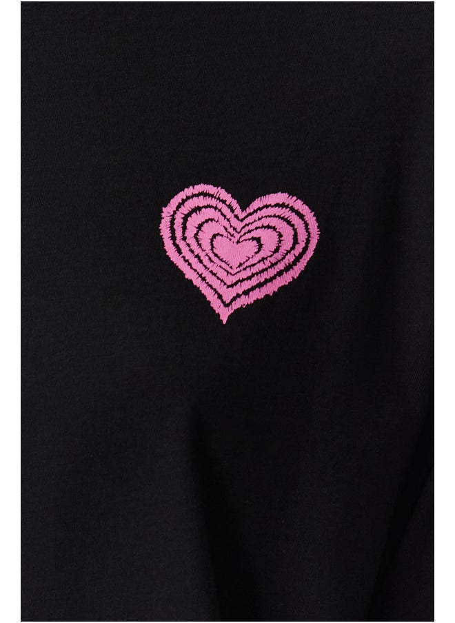 Black 100% Cotton Front and Back Emboss Printed Oversize/Wide Knitted T-Shirt TWOSS23TS00355 - pzsku/Z2B96C67DB9D4C2E54AF9Z/45/_/1730941942/9711bb31-6bc9-47f0-af7b-68f2288d421c