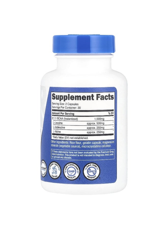 Nutricost Nutricost, BCAA, 1,000 mg, 60 Capsules (500 mg per Capsule)  - Image 2