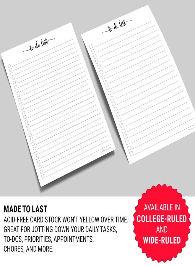 321Done To Do List Notepad, Made in USA - 5.5x8.5, Simple Checklist, Cute Modern Design for Organizing, Planning, College Ruled, Thick Heavy Paper - 50 Sheets - Image 4