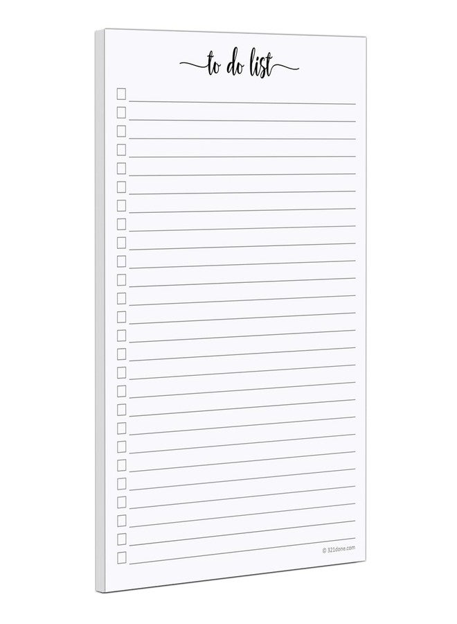 321Done To Do List Notepad, Made in USA - 5.5x8.5, Simple Checklist, Cute Modern Design for Organizing, Planning, College Ruled, Thick Heavy Paper - 50 Sheets - Image 1