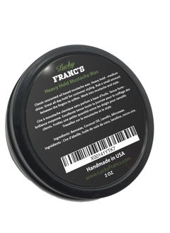 Lucky Franc's Lucky Franc's Unscented Mustache Wax for Men. Strong Frim Hold Stache Wax For Men's Grooming. All Natural Scent Free Formula With Beeswax And Coconut Oil. USA Made Mustache Styling Wax 2 Ounces  - Image 2